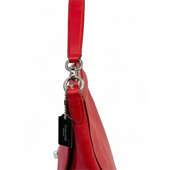 Coach Vintage Elle Red Pebbled Leather Hobo Bag - Picture 6 of 16